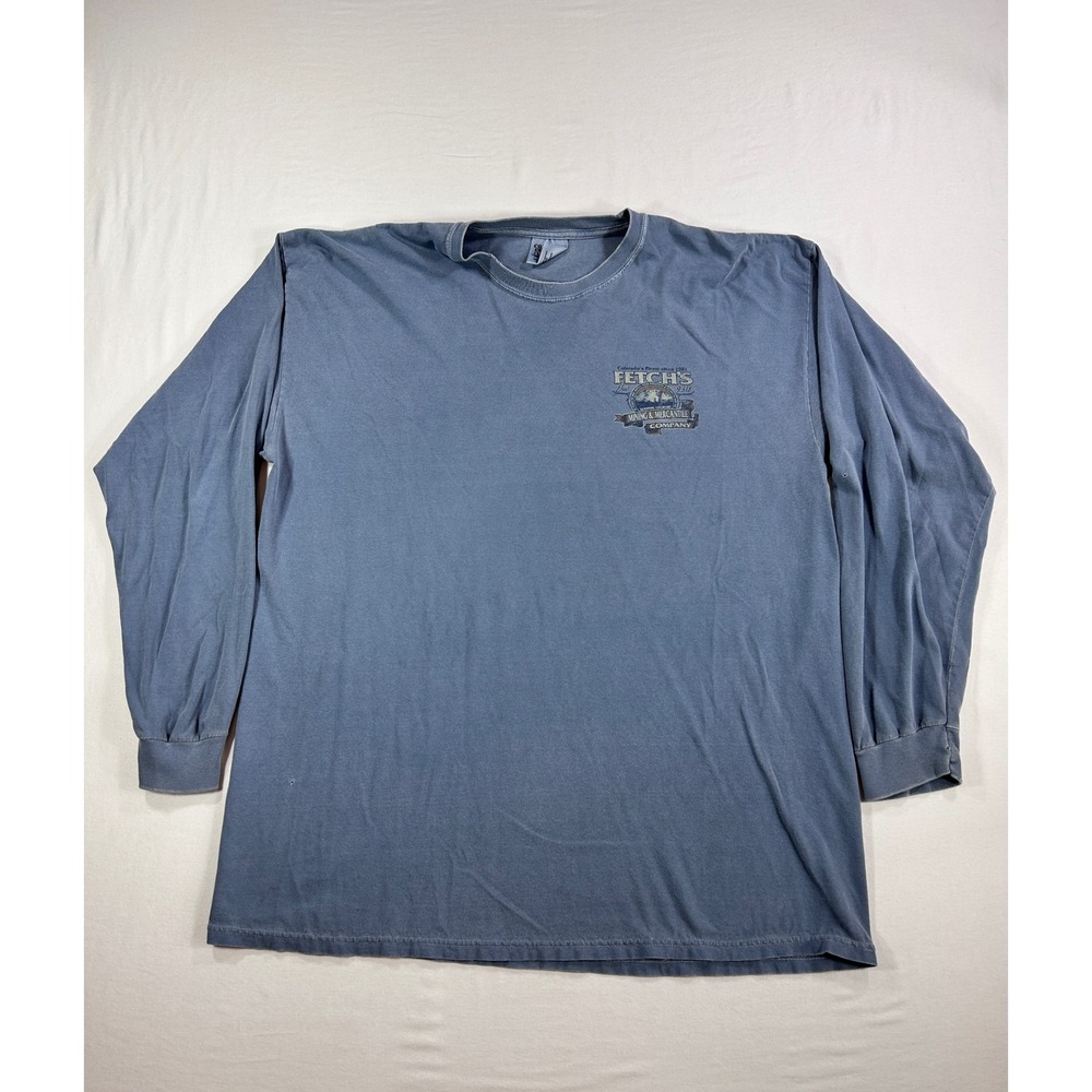 Comfort Colors Fetch's Mining Silverton Colorado Long Sleeve T-Shirt Blue XL